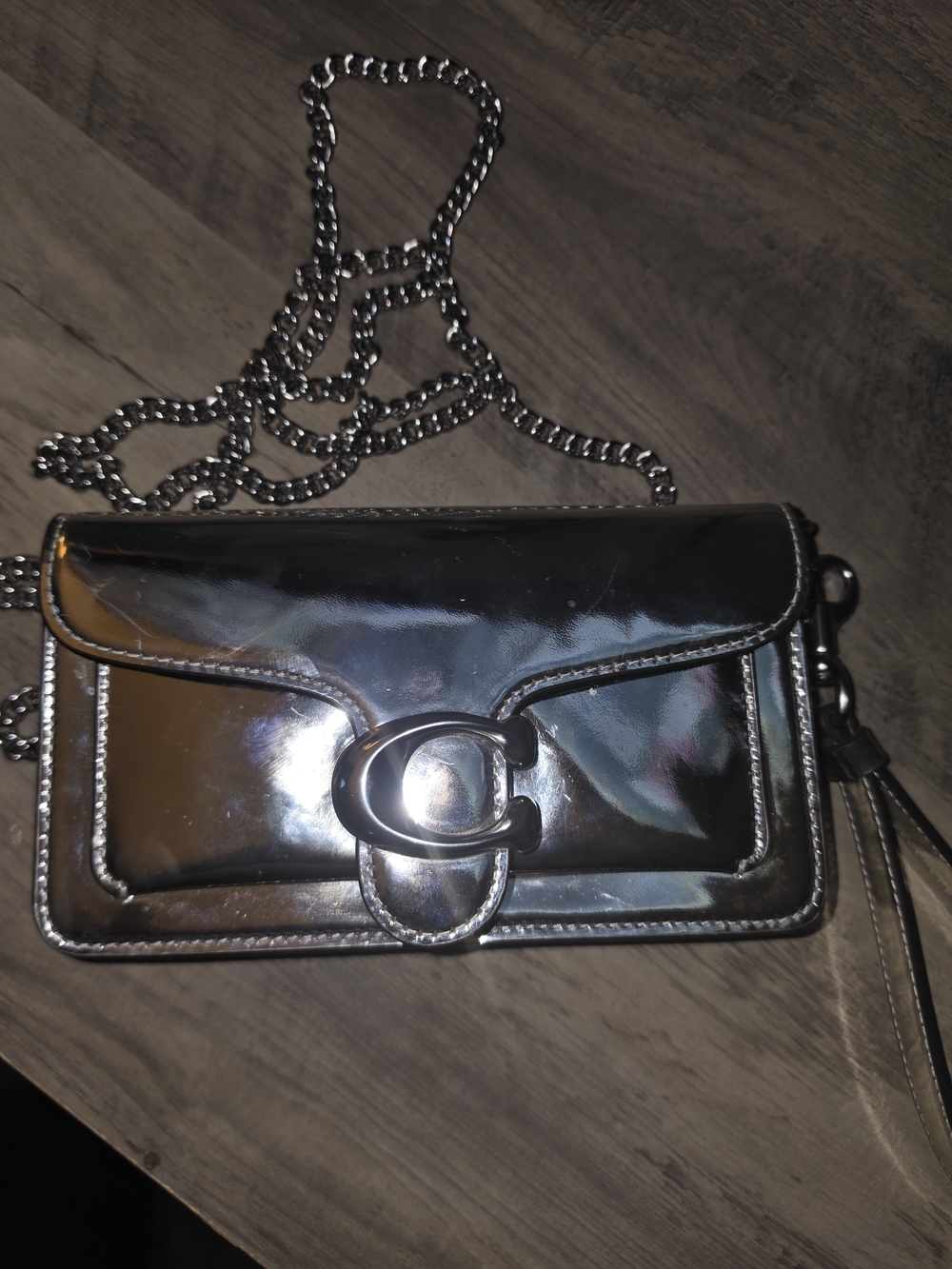 Coach Silver Chain Shoulder Bag - Women's Metallic .